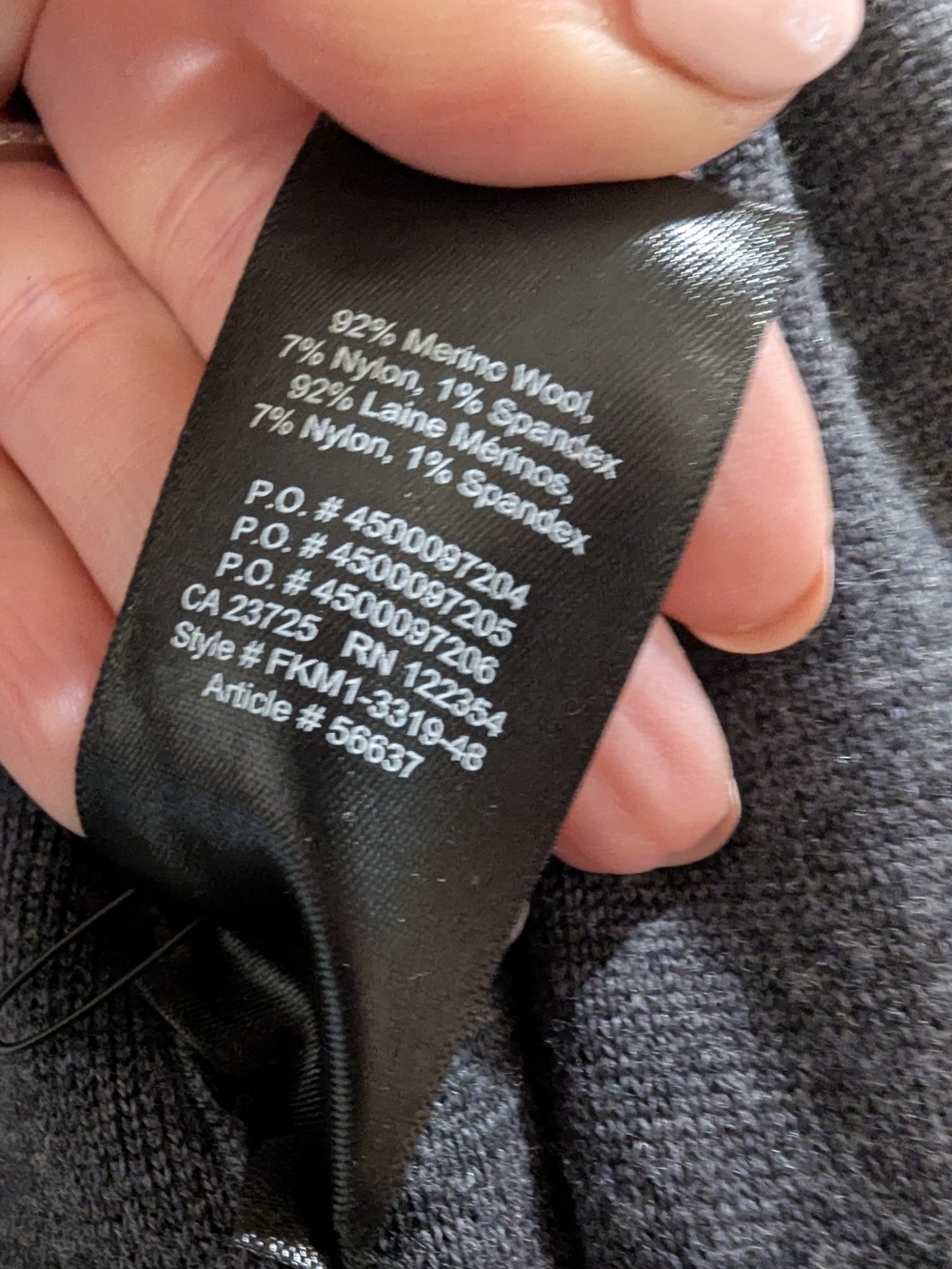 Babaton Aritzia Merino Wool Open Front Cardigan Black & Grey - Picture 8 of 8
